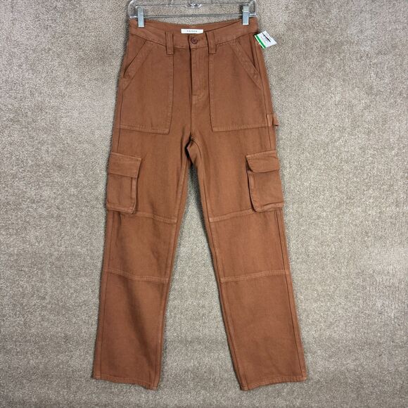 PacSun Cargo Skate Pants Women's 25 Brown High-Rise Relaxed Straight Utility NEW - Picture 2 of 14